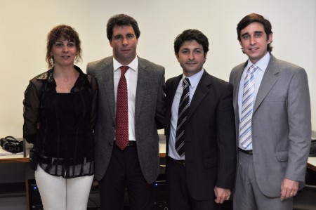 Dr. Sergio Uñac, Presidente de la Cámara de Diputados de San Juan, Vicegobernador de la Provincia, Dr. Emilio J. Baistrocchi, Secretario Legislativo, Dra. Ana G. Doña, Dr. Gustavo A. Velert Coordinadores - Inauguración del Digesto Jurídico San Juan